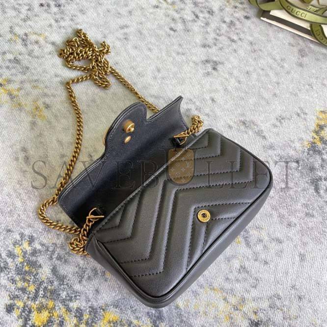 GUCCI MARMONT MATELASSE LEATHER SUPER MINI BAG 476433 (19.5*10.2*5.1cm) GUCCI MARMONT MATELASSE LEATHER SUPER MINI BAG 476433 (19.5*10.2*5.1cm)